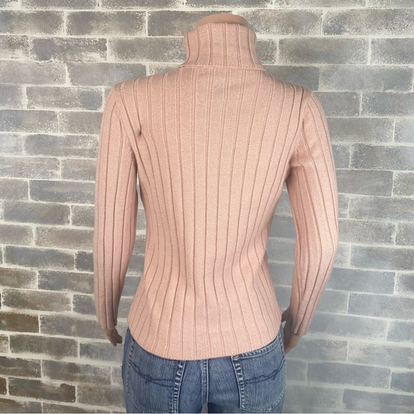 Ribbed Turtleneck Sweater from New York & Company Size Medium Light Pink - Picture 7 of 8